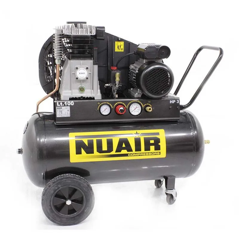 Nuair B 3800B/3M/100 TECH - Compresseur d'air électrique monophasé à courroie - Moteur 3 CV - 100 L