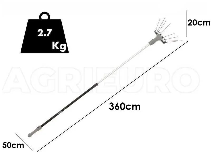 Volpi Olytech Mondial 845XL - Peigne vibreur électrique à batterie 240/305 - Perche télescopique