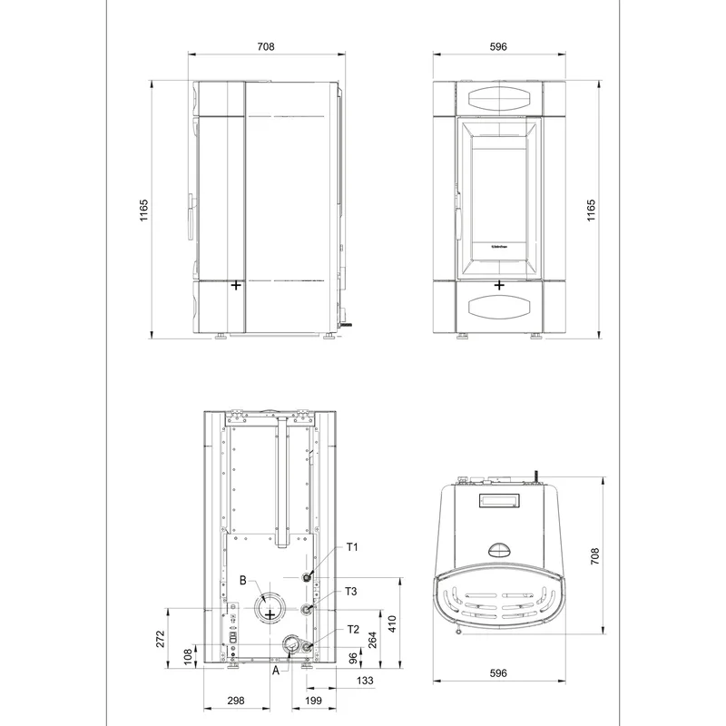 Extraflame Isidora Idro H16 5.0 Evo Poêle à granulés bouilleur Evolution Line bordeaux