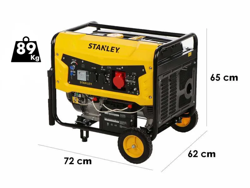 Stanley SG 6500B - Groupe électrogène à essence - AVR - 6.5 Kw triphasé