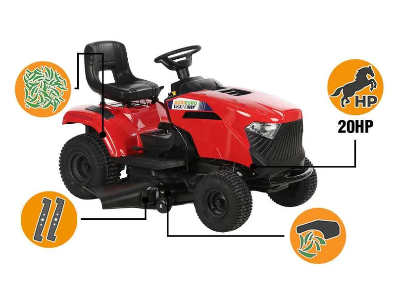 A 108 HD SD W - Tracteur tondeuse - Transmission hydrostatique - Éjection latérale - Mulching