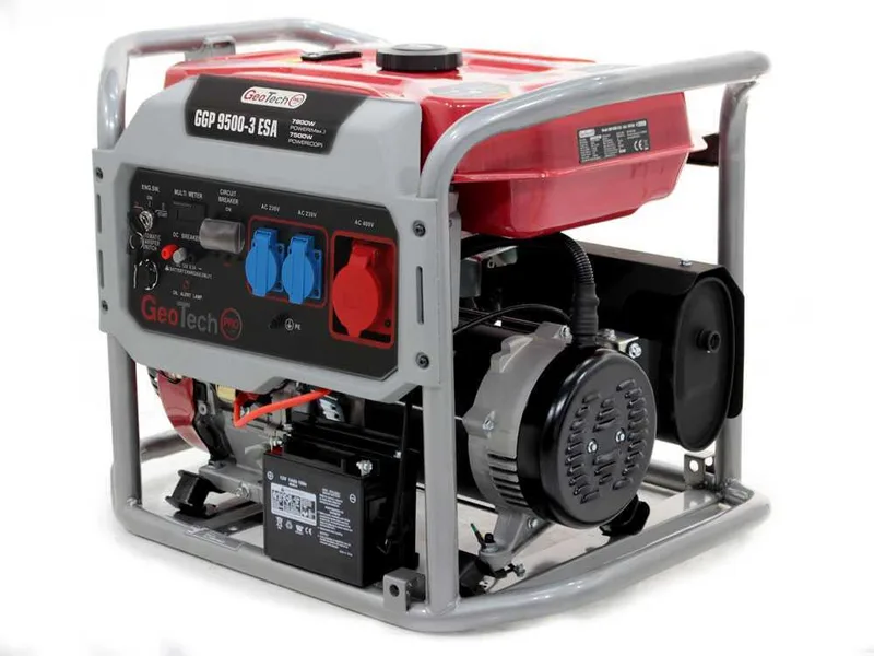 GeoTech Pro GGP 9500-3 ESA - Groupe électrogène sur chariot avec AVR dém. électrique 7.8 kW - Continue 7.5 kW