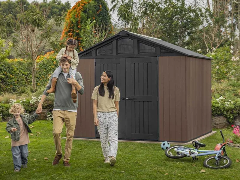 Keter Stronghold 10x8 - Abri de jardin - Avec porte à double battant - 305 × 243 × 251 cm