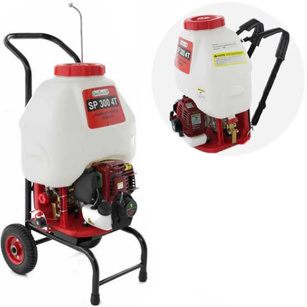 Pulvérisateur thermique avec chariot ou à dos GeoTech SP 300 4T moteur essence 4 temps