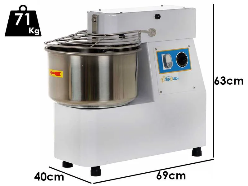 Euromech EMF 20 - Pétrin à spirale capacité de 18Kg - Monophasé