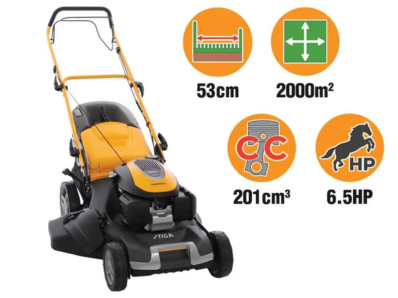 Stiga Combi 55 SQ H - Tondeuse à gazon thermique autotractée - Moteur Honda GCVx200 - Largeur de coupe 53 cm