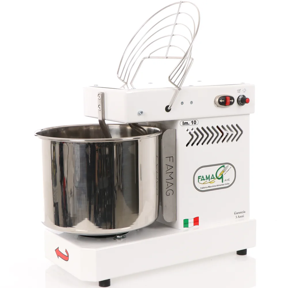 Pétrin à spirale Famag Grilletta IM 10 haut niveau d'hydratation - 10 vitesses - Capacité de la cuve 10 Kg 13 litres