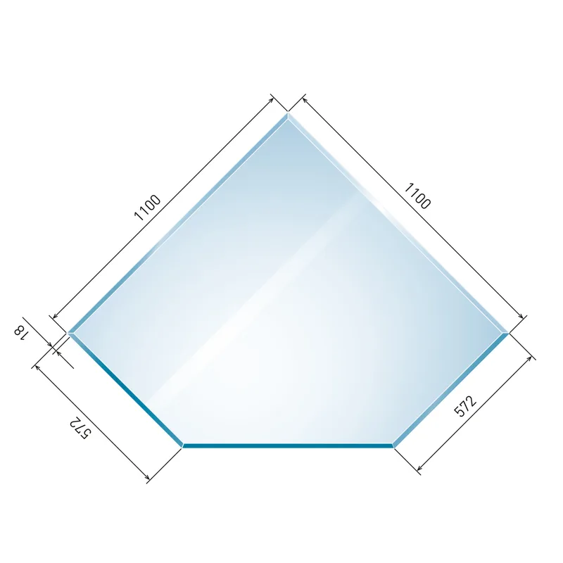 Raik Kamin Plaque de Verre Diamant avec Facette Incluse