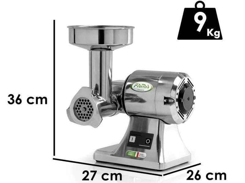 Fama TS8 - Hachoir à viande électrique - Corps en aluminium - Groupe de hachage en acier inox