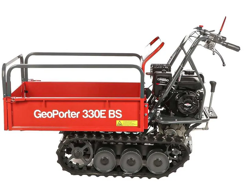 GeoTech Pro GeoPorter 330E B&S - Brouette motorisée avec benne extensible - 6 galets - 300 kg