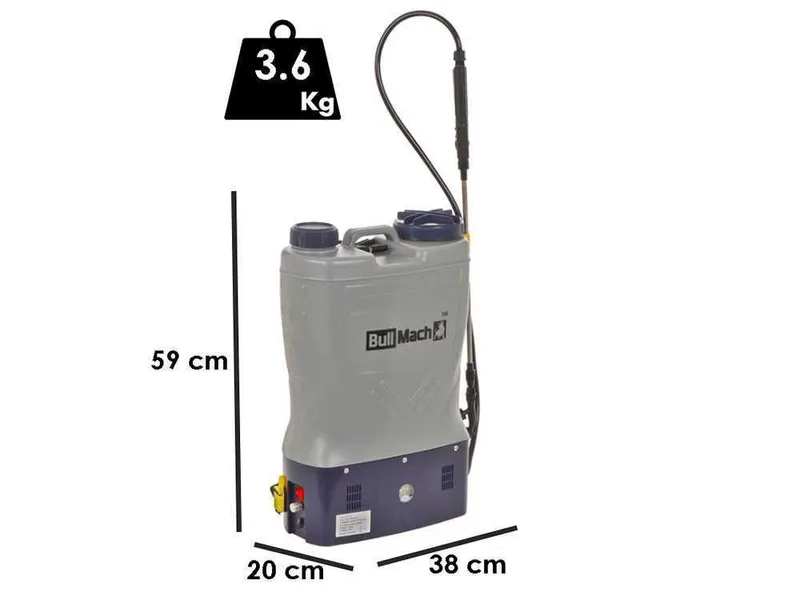 BullMach Pandora 16E LA - Pompe de pulvérisation à dos électrique à batterie - 12V 8Ah