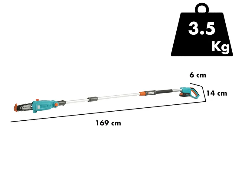 Gardena TCS 20/18V P4A Ready-To-Use Set - Perche d'élagage télescopique à batterie
