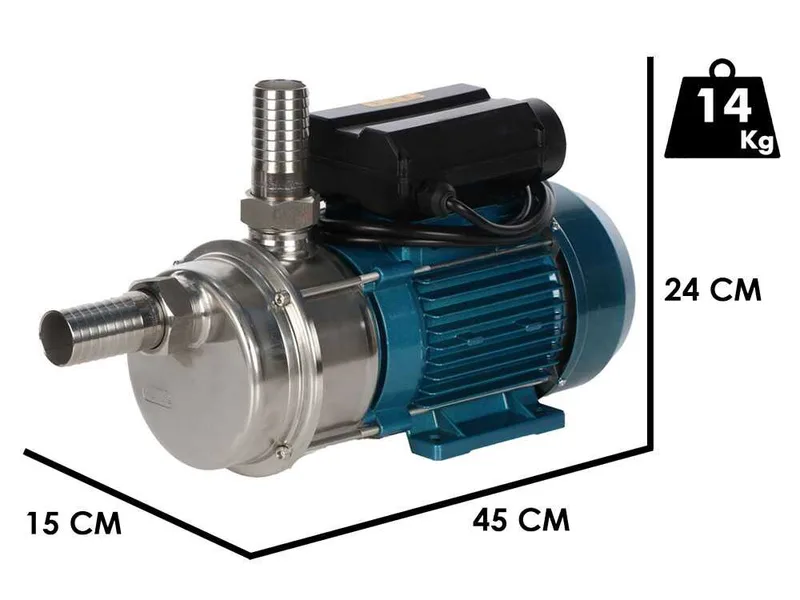 Tellarini ALM 30 - Pompe électrique de transfert en acier inoxydable - Raccord droits en acier inoxydable - Monophasée - 230V - Choisissez vos raccords