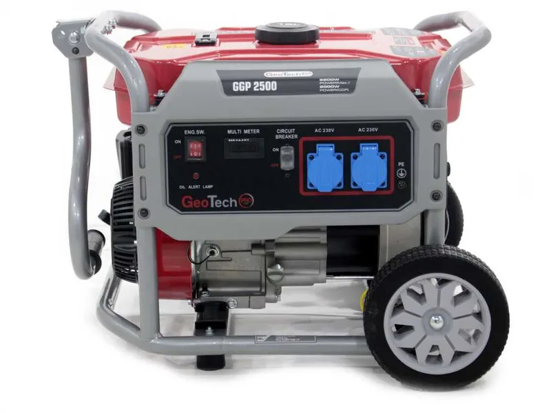 GeoTech Pro GGP 2500 - Groupe électrogène sur chariot avec AVR 2.2 kW - Continue 2 kw Monophasé