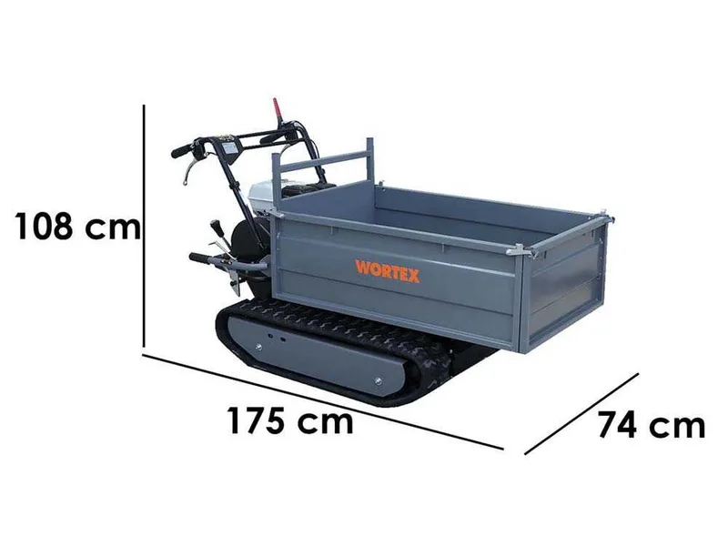 Brouette motorisée à chenilles Wortex SFH 500 - Benne extensible avec charge de 500 Kg