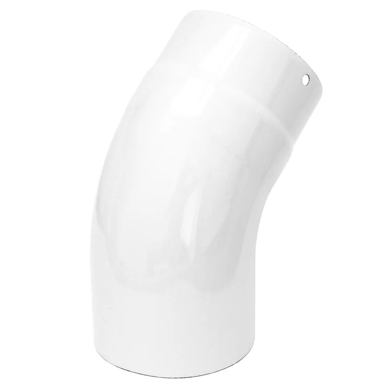 Coude de conduit de fumée / Coude de tuyau de poêle émaillé 130mm - Coude 45° lisse Blanc