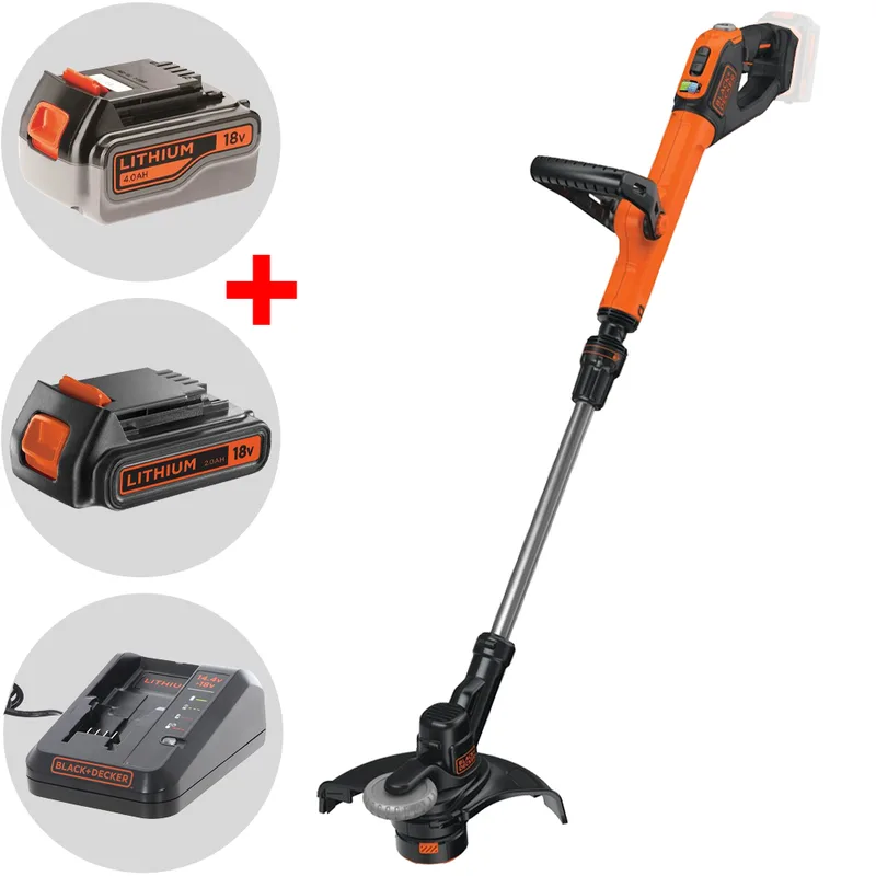 Black & Decker STC1840EPC-QW - Coupe-bordure à batterie 18V 4Ah + une batterie 18V 2Ah