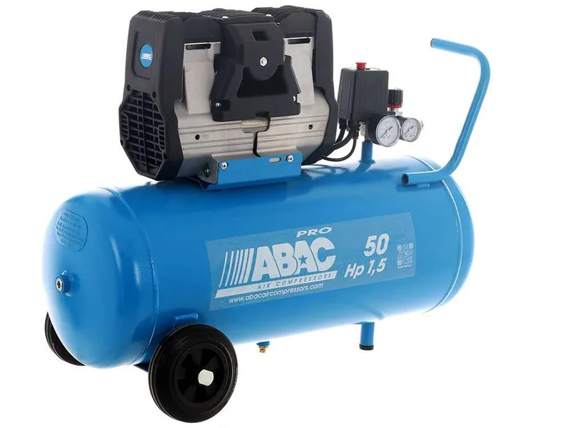 Abac montecarlo OS15P - Compresseur d'air électrique monophasé silencieux, sans huile - Moteur 1,5 CV - 50 litres