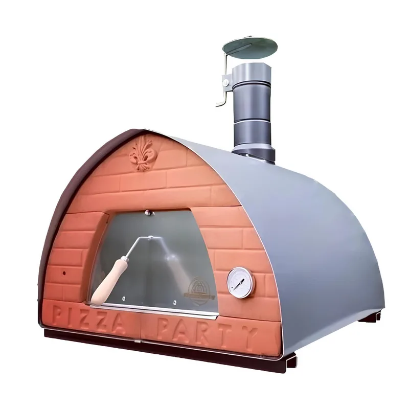 Pizza Party 70x70 Pietra - Four à pizza à bois d'extérieur - Chambre de cuisson 60 x 60 cm - Sole en biscotto réfractaire