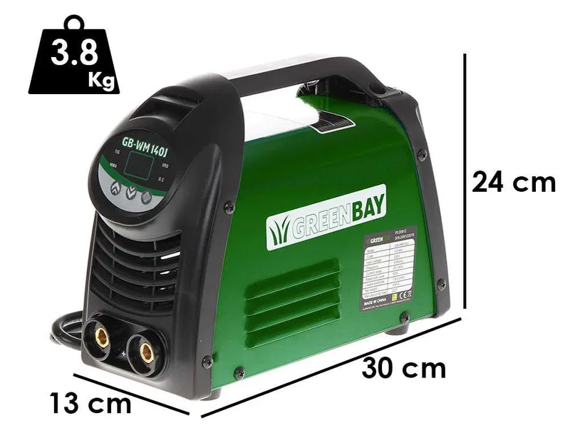 Poste à souder inverter à électrode à courant continu greenbay gb-wm 140J - 140A - avec Kit mma