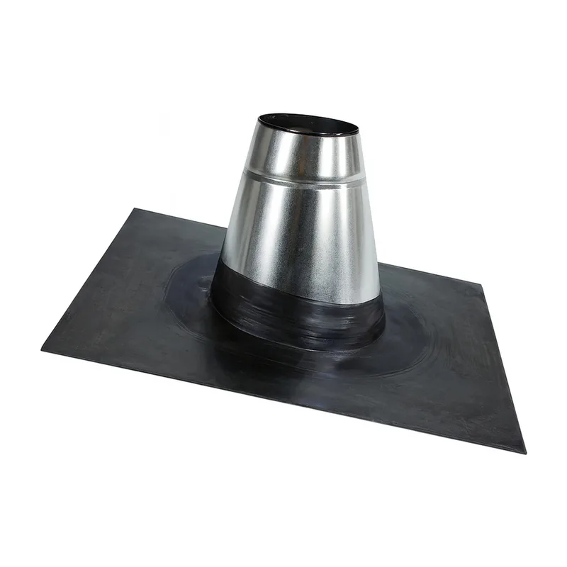 Schiedel traversée de toit 26-35° Wakaflex noir, embout acier inox Ø180 mm / 200 mm brillant