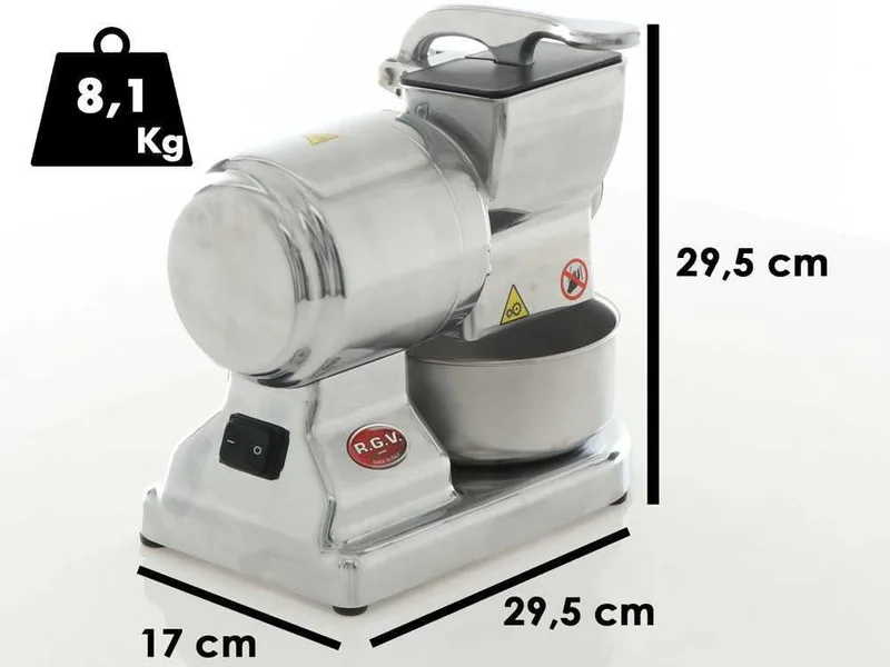 RGV Robusta - Râpe à fromage électrique de table Silver - En aluminium - 450W