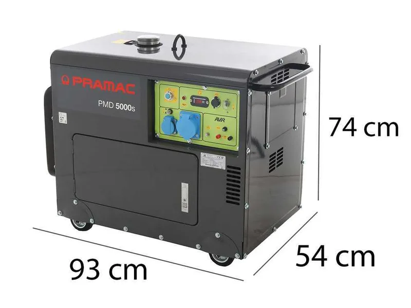 Pramac PMD5000s - Groupe électrogène 5 kW monophasé diesel insonorisé + cadran ATS