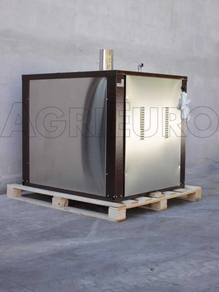 AgriEuro Maximus 100 Deluxe INC - Four à bois en acier encastrable - Cuivre émaillé - Inox