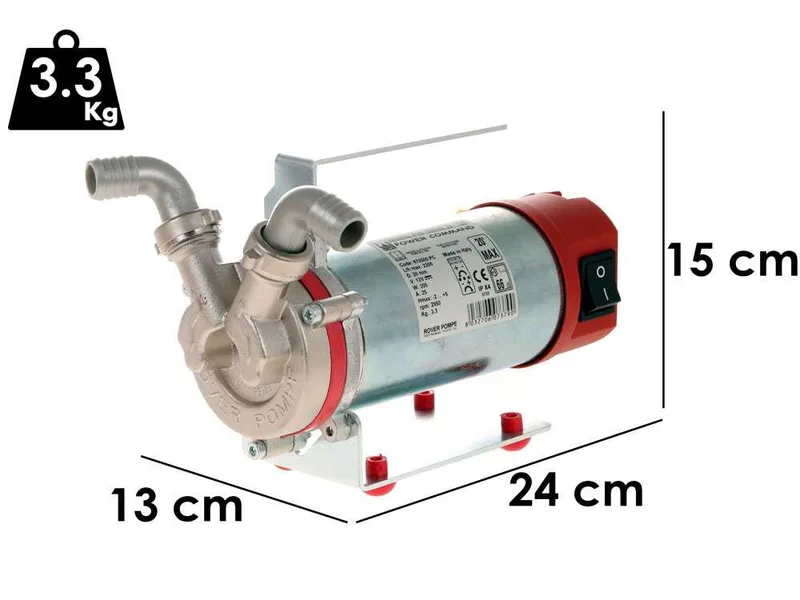 Rover Marina Mini Novax 20 - Pompe de transfert électrique en alliage anticorrosion - 12V - avec Power Command