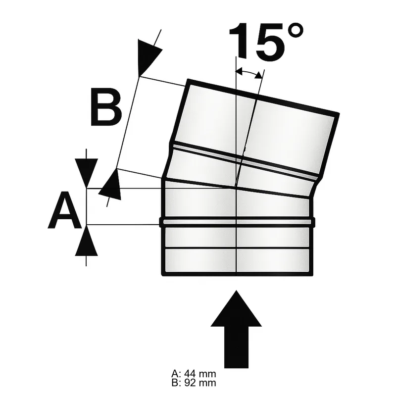 Schiedel PRIMA PLUS coude 15° Ø180 mm simple paroi mat
