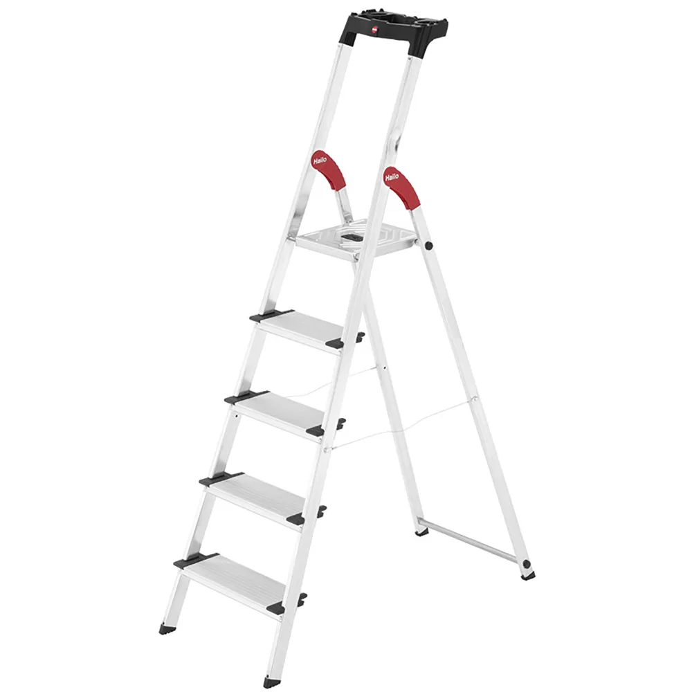 Hailo ProfiStep XXL, 5 marches, 1.68 m - Échelle en aluminium avec tréteau