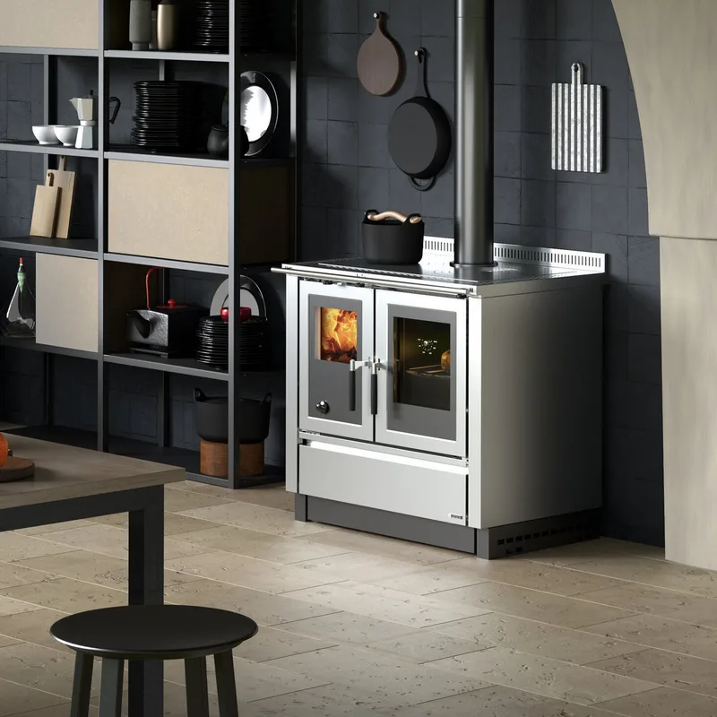 La Nordica VENEZIA.16 - cuisinière à bois en acier inoxydable