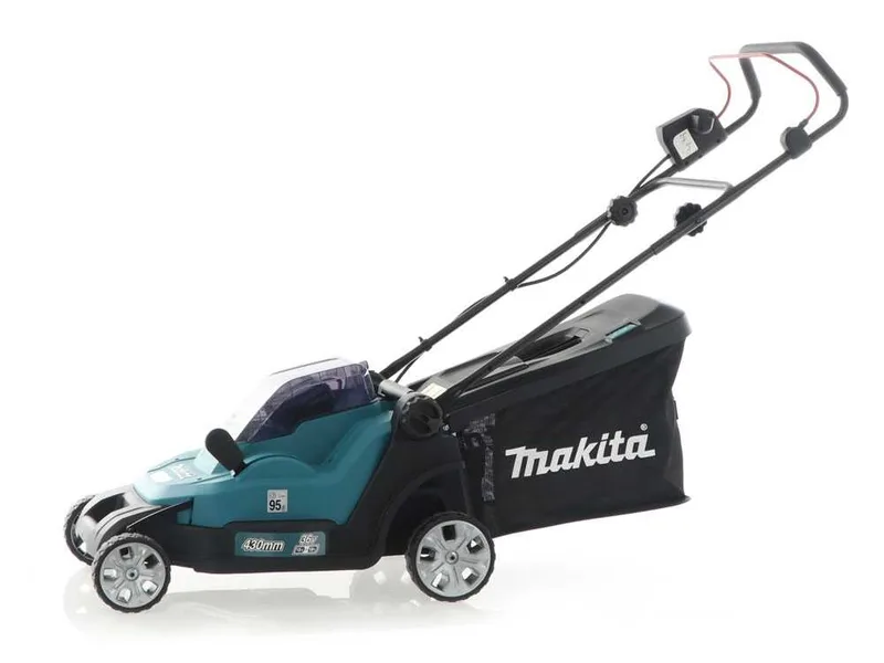 Makita DLM432PT2 - Tondeuse à gazon électrique 2 X 5 Ah au lithium - Bac de ramassage, 43 cm