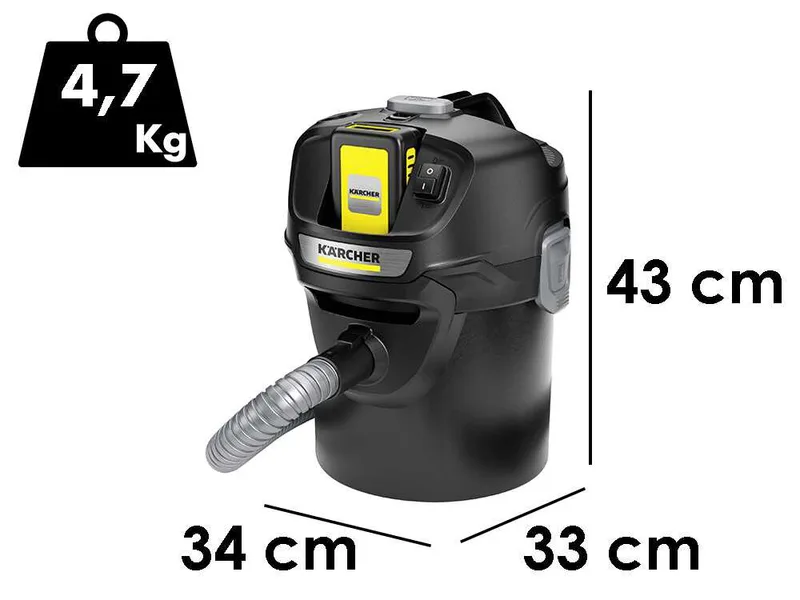 Karcher AD 2 Battery - Aspirateur multifonction - Fût en métal 14 L - 18V/ 5,0 Ah