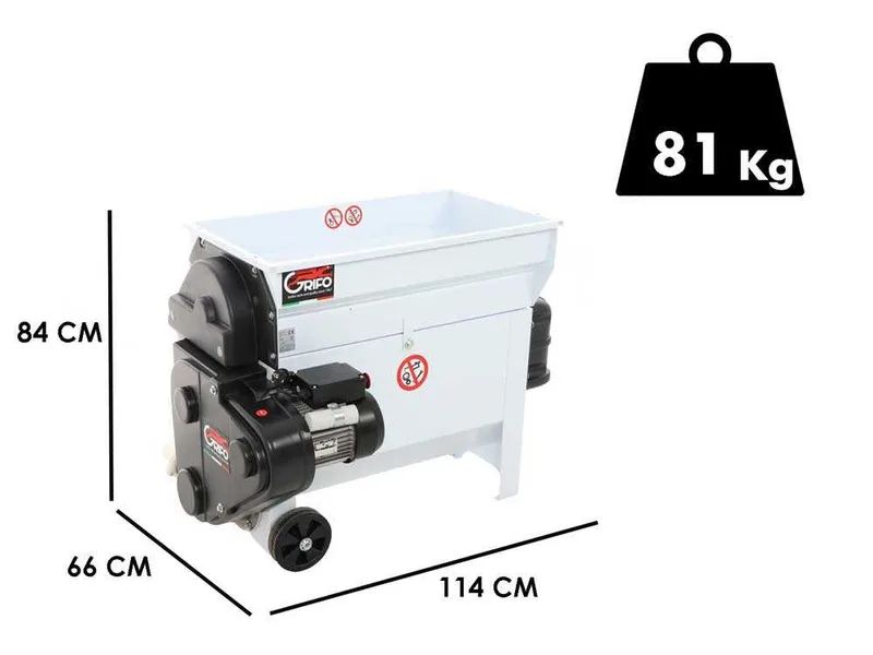 Grifo DVEP20 - Égrappoir électrique à cuve - Avec protections incluses