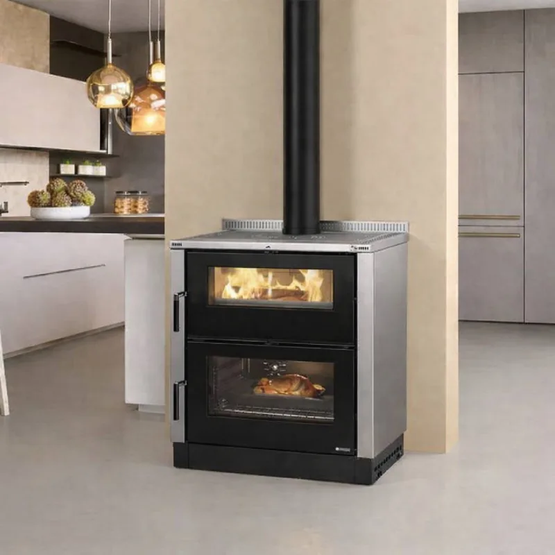La Nordica VERONA XXL.16 - cuisinière à bois en acier inoxydable