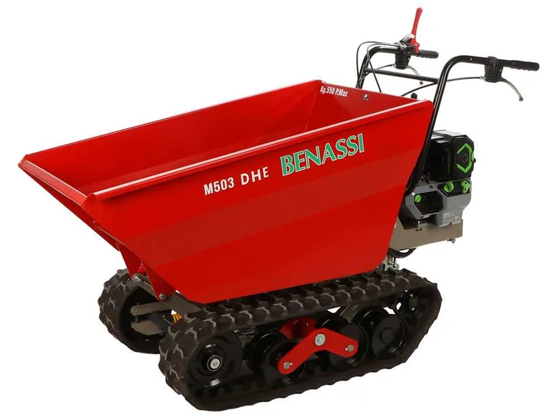 Benassi M503E DH - Brouette motorisée à batterie avec moteur EGO - 56V 12Ah - Basculement hydraulique