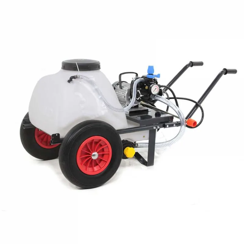 Groupe motopompe de pulvérisation Comet MC 25 - moteur monophasé sur chariot avec cuve 80l