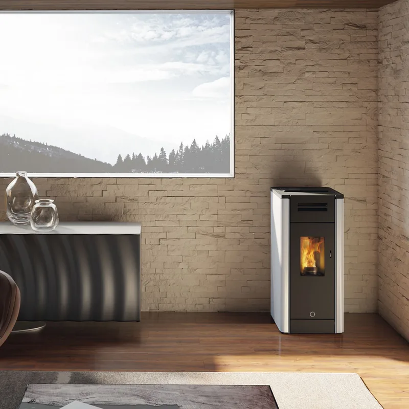 EK63 Metro 110+ Evo Poêle à granulés acier blanc