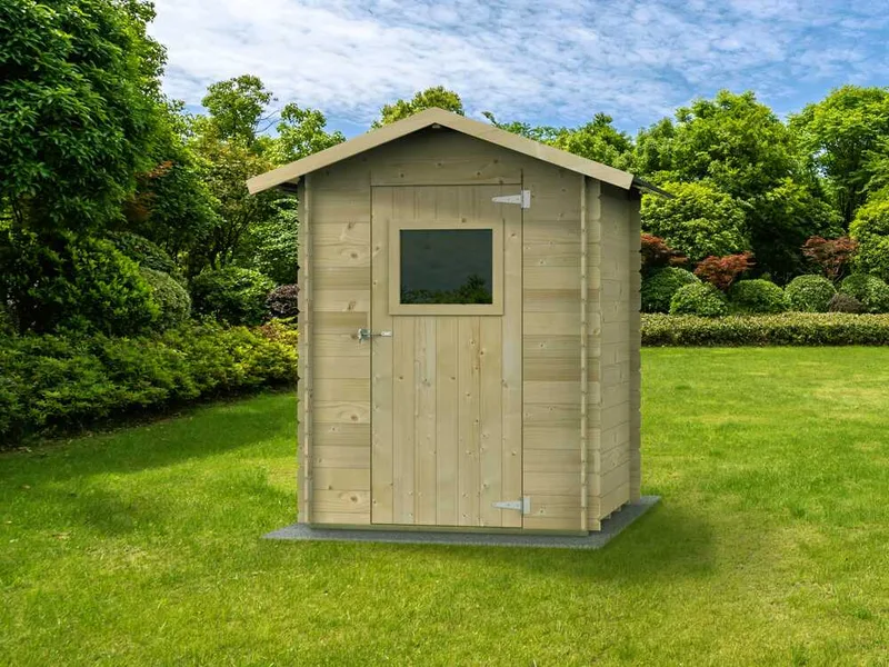 Alce Flavia 146x130 - Abri de jardin en bois - Avec fenêtre frontale - 146x130x194 cm
