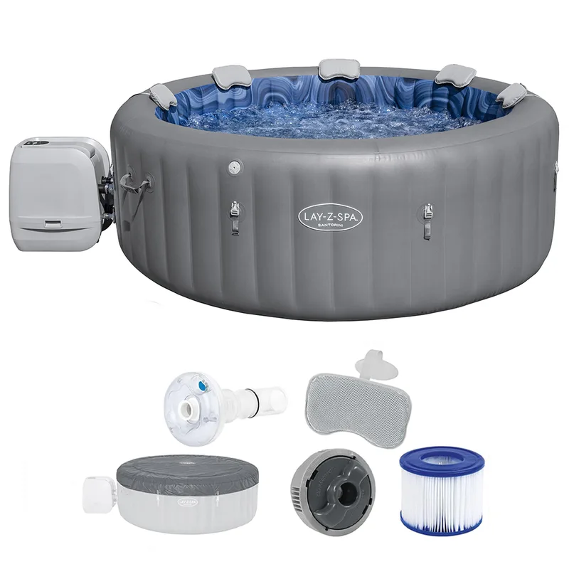 Bestway Lay-Z-Spa Santorini HydroJet 6001T - Ø216x80 cm - Spa gonflable à hydromassage