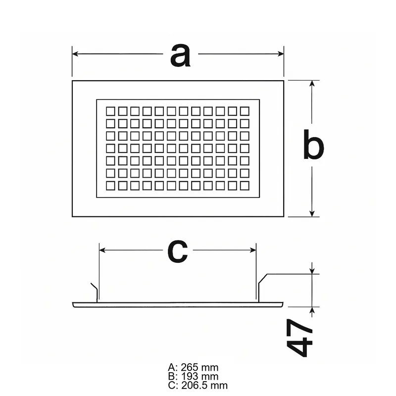 Schiedel grille d'apport d'air taille (265x193)