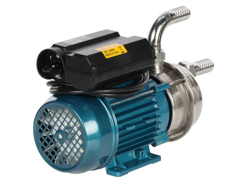 Tellarini ALM 25 MS - Pompe électrique de transfert en acier inoxydable - Raccord en acier inoxydable droits + courbés - Monophasée -230V - Choisissez vos raccords