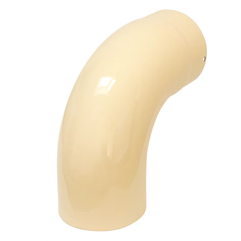 Coude de conduit de fumée / Coude de tuyau de poêle émaillé 150mm - Coude à 90° lisse ivoire