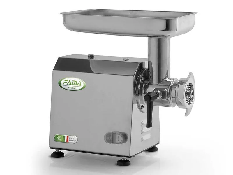 Fama TI12 - Hachoir à viande électrique - Corps en acier inox - Groupe de hachage en fonte - 400V