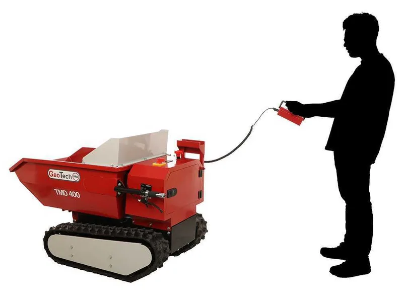 GeoTech Pro TMD 400 - Brouette à batterie 48V 15Ah avec caisson dumper