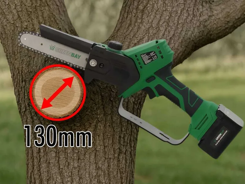 GreenBay TopSaw 6C - Élagueuse à batterie sur perche - 2 batteries de 16,8 V - 2 Ah