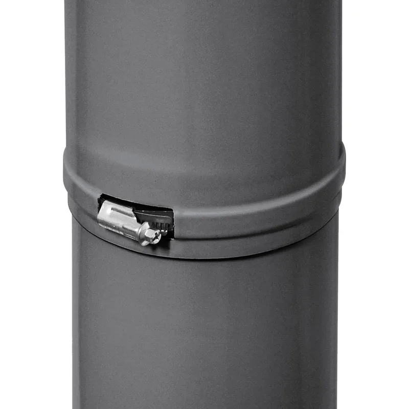 Tube de poêle / Conduit de fumée émaillé 150 mm - Tube télescopique gris