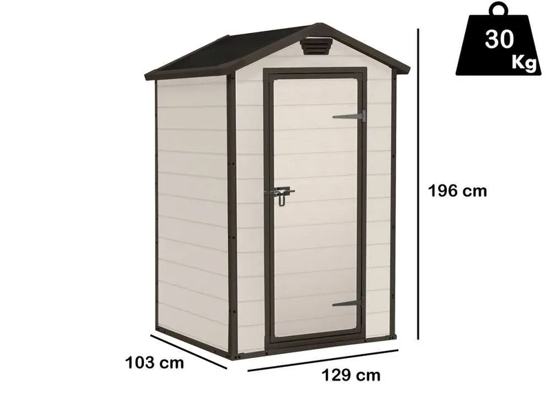 Keter Manor beige - Abri pour outils de jardin - 129x103x196 cm