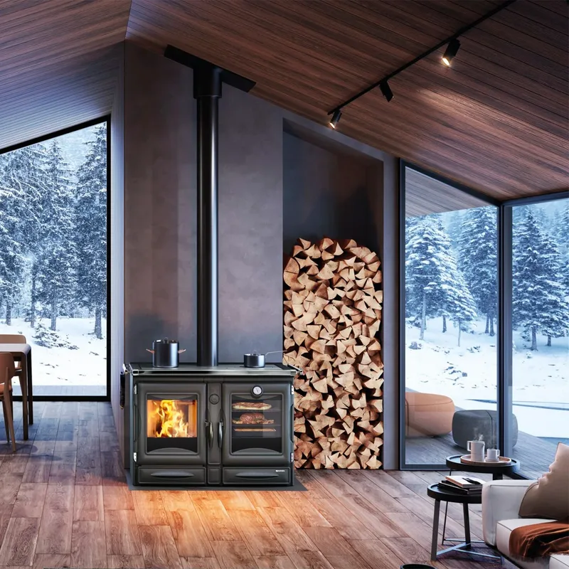 La Nordica Prestige Line Alaska 16 cuisinière à bois noir vitré